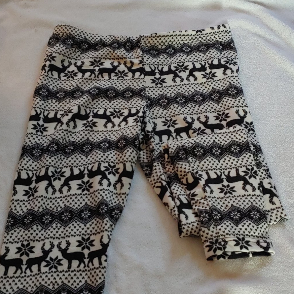 Fleece lined printed leggings